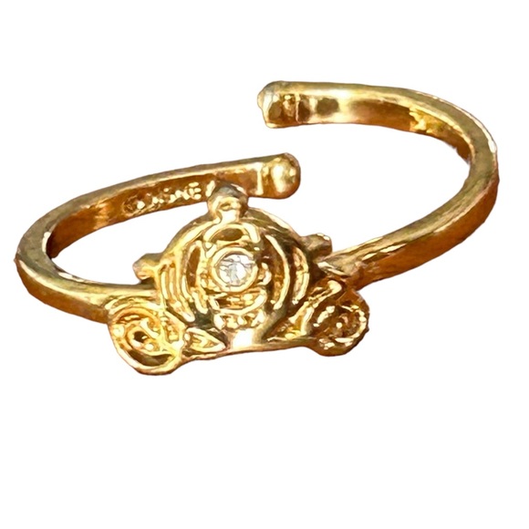 Disney Carriage Gold Tone Adjustable Ring Cinderella Princess - Picture 2 of 8